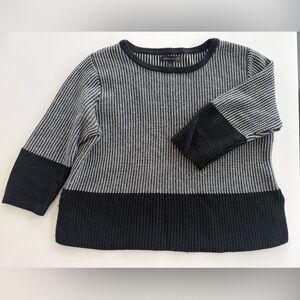 Banana Republic Black and White Knit Sweater merino wool blend - size Petite M